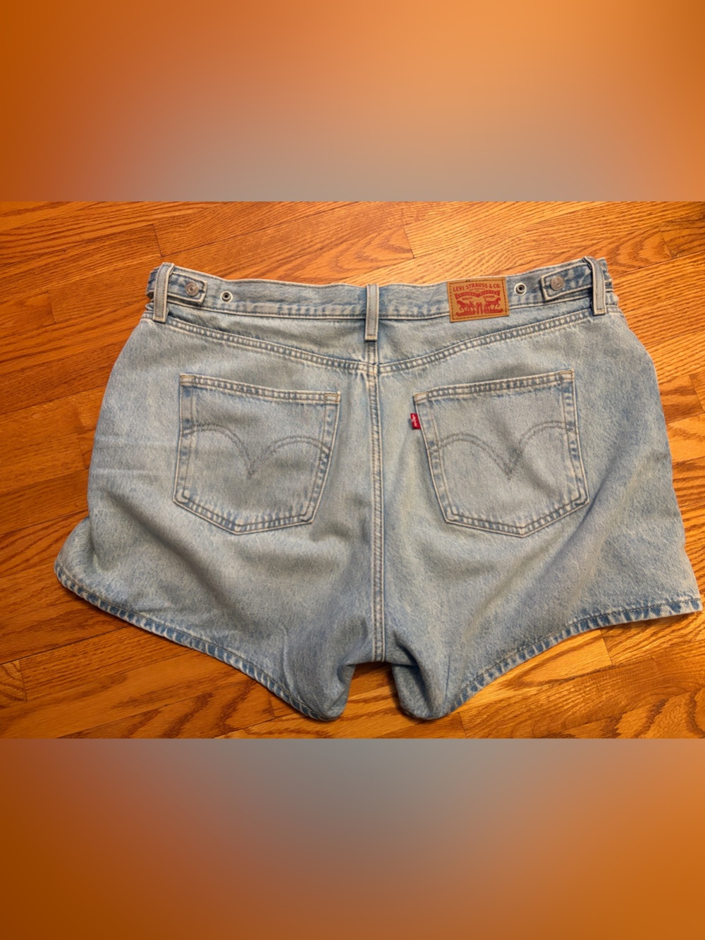 Levi's Light Blue Denim Cinch Shorts